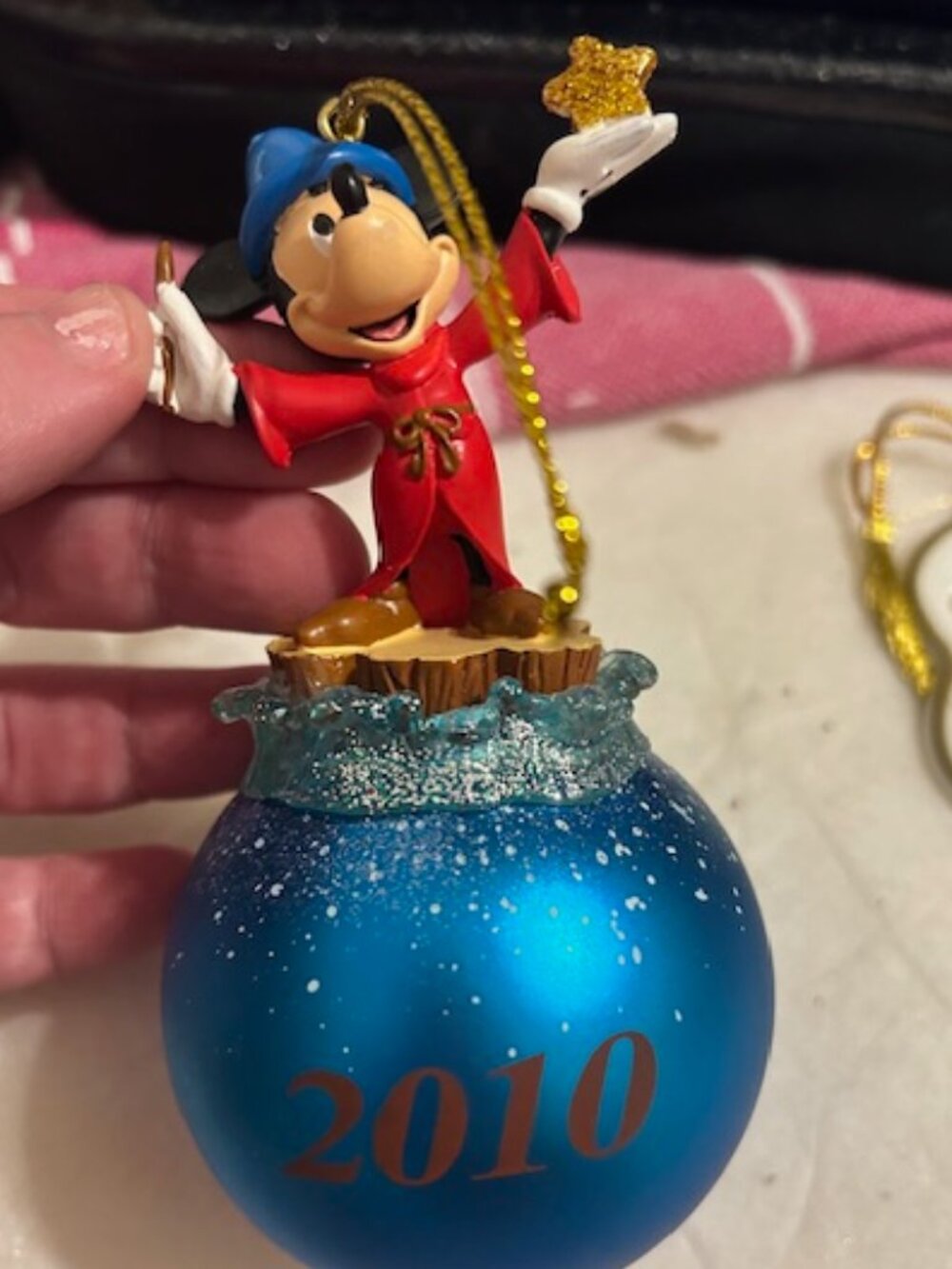 Disney 2010 Sorcerer Mickey Ornament Fantasia Mickey 3D Holiday Ornament